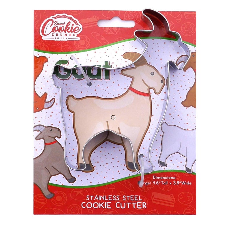Sweet Cookie Crumbs Goat Farm Animal Cookie Cutter Premium FoodGrade Stainless Steel Dishwasher Safe