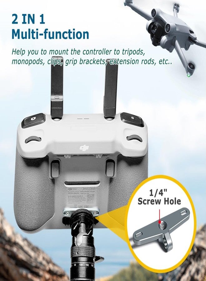 KOQINVIZ Bike Mount Tripod Adapter for DJI RC/RC2 Remote Control, Neck Strap Holder with 1/4" Screw Hole for DJI Mini 4/Mini 3 Pro - Image 4