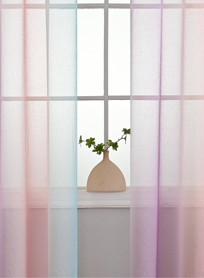 HUMJO Ombre Bedroom Curtains Linen  Light-transmitting  Curtain For Living Room Bedroom Children's Room etc.(2pcs, 140cmX260cm) - Image 3