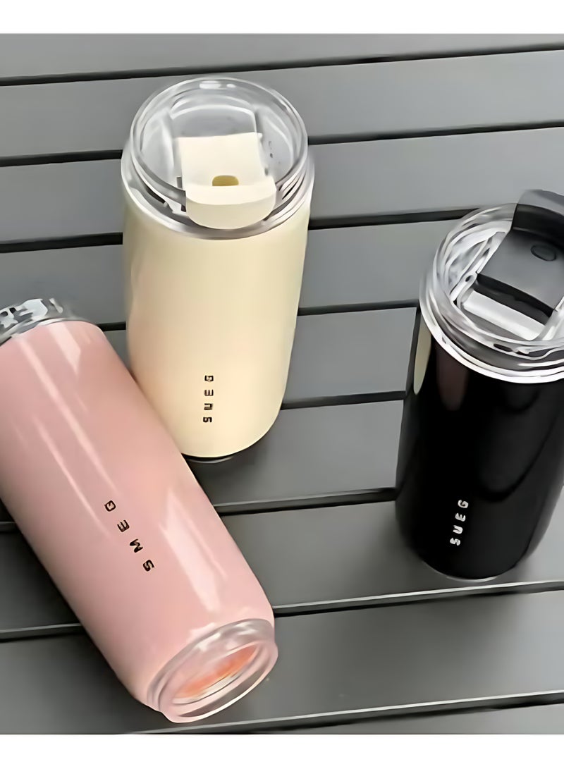 سميج فنجان قهوة | كوب مشروبات معزول مع غطاء مانع للتسرب | كوب قهوة طويل الأمد مع غطاء | كوب قهوة للسفر | 1 حزمة | رمادي - Image 2