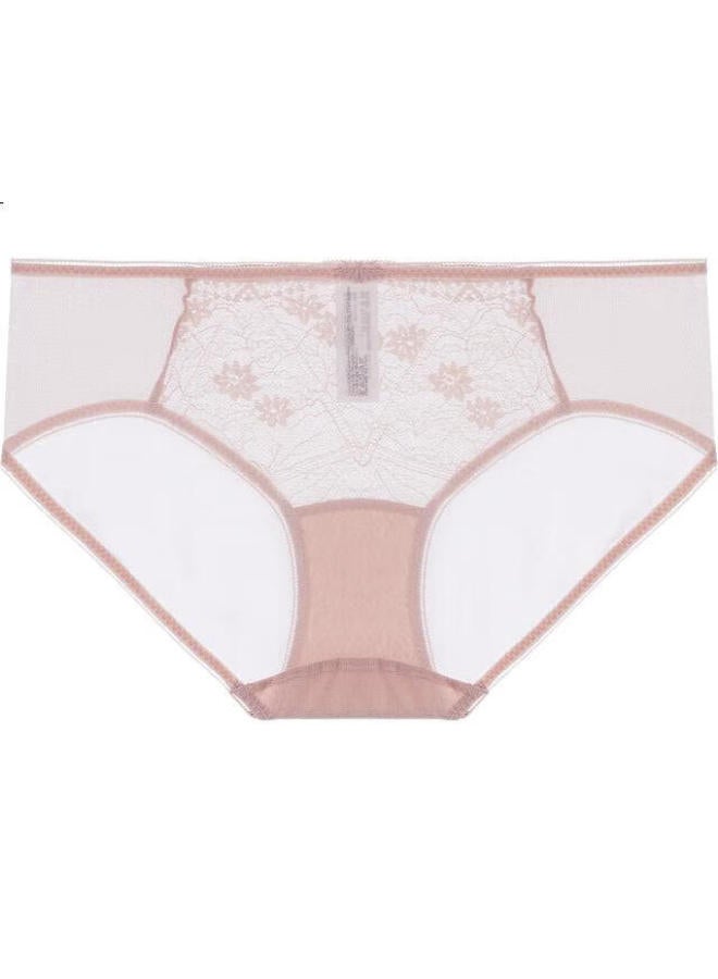 Aimer Women'S Lace Mesh Cotton Crotch Thin Low-Rise Underwear, Am237721, Nude Color, Size 170 - Image 1