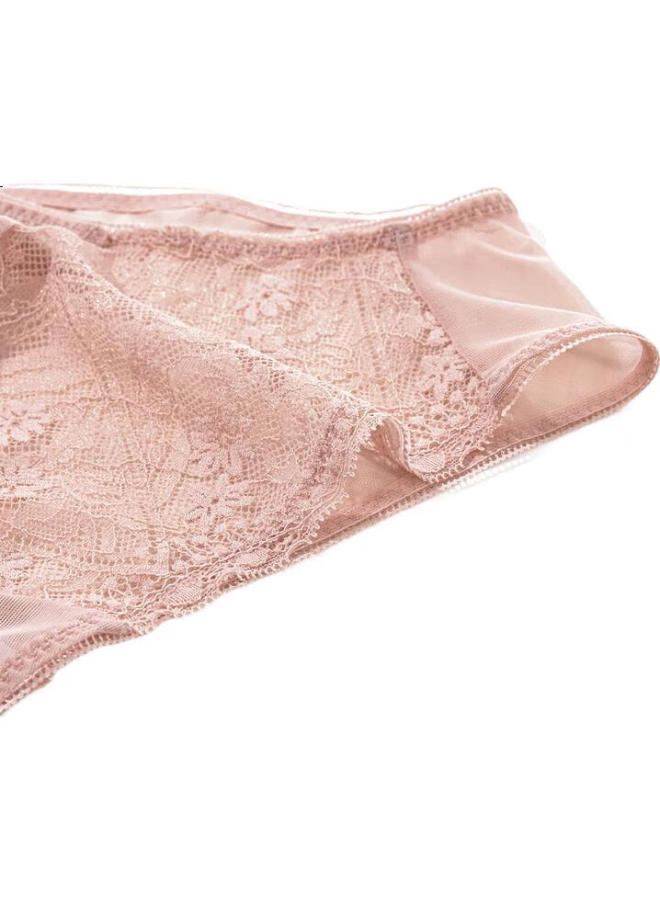 Aimer Women'S Lace Mesh Cotton Crotch Thin Low-Rise Underwear, Am237721, Nude Color, Size 170 - Image 3