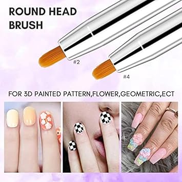 7pcs Nail Art Brushes Nail Paint Tools Nail Tips Acrylic UV Gel False Nails Painting DIY Nail Polish Pens Manicure Beauty Nail Art Tools Nail Accessories For Home Salon Nail Art Tips Builder Brush - Image 2