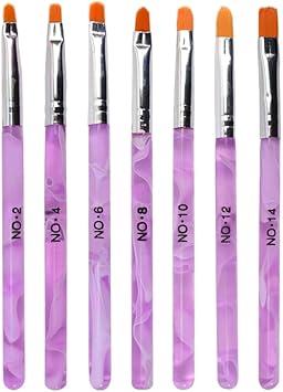 7pcs Nail Art Brushes Nail Paint Tools Nail Tips Acrylic UV Gel False Nails Painting DIY Nail Polish Pens Manicure Beauty Nail Art Tools Nail Accessories For Home Salon Nail Art Tips Builder Brush - Image 1