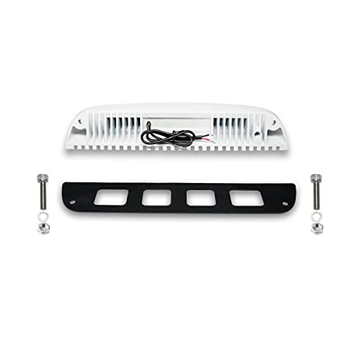 Raycharm 12.2" RV & Boat Low-Profile LED Porch Light Fixture, 40° Down Angle Focused Flood Beam, 6000K Cool-White Super Bright, High Light-Output Low Ampere, Wateproof White Finish, 12V/24V, 1-Pack - Image 4