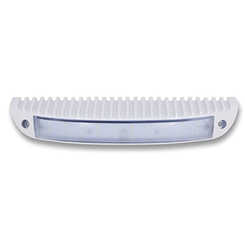 Raycharm 12.2" RV & Boat Low-Profile LED Porch Light Fixture, 40° Down Angle Focused Flood Beam, 6000K Cool-White Super Bright, High Light-Output Low Ampere, Wateproof White Finish, 12V/24V, 1-Pack - Image 5