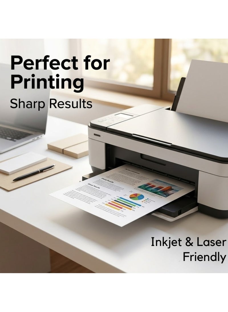 Lukadah A4 White Card Paper 150 GSM Thick Sheets Pack of 100, Premium Quality Printing Paper for Crafts, Office, School Projects, Inkjet and Laser Printer Compatible - Image 3