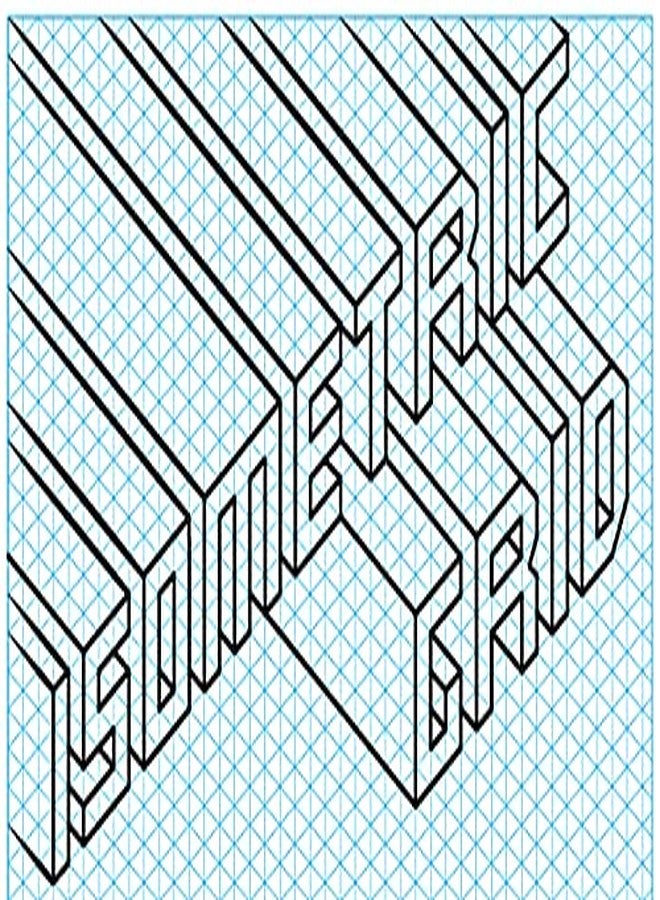 inr |Isometric Dots Grid Line A4 Paper | 5 mm Distance Between Dots |Equila teral 3D Triangle Graphical Shapes | Pack of 48 Sheets |Size 8.3 x 11.7 inch |100 GSM Natural White| GRD700 - Image 2
