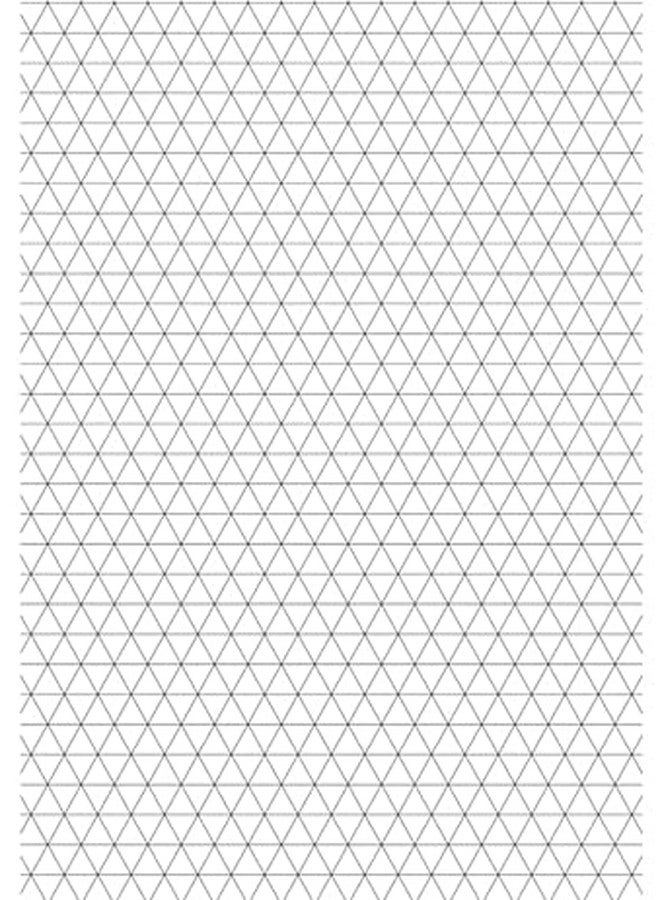 inr |Isometric Dots Grid Line A4 Paper | 5 mm Distance Between Dots |Equila teral 3D Triangle Graphical Shapes | Pack of 48 Sheets |Size 8.3 x 11.7 inch |100 GSM Natural White| GRD700 - Image 1