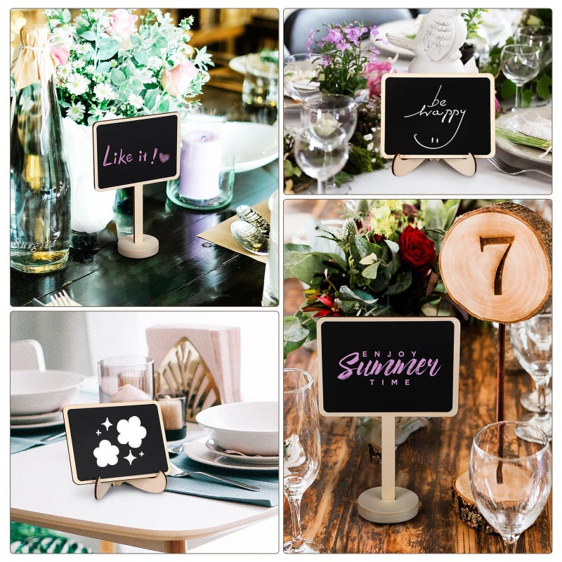 10 Mini Chalkboard Signs With Stands Includes 20 Stickers 2 Chalk Pens Random Color - Image 5