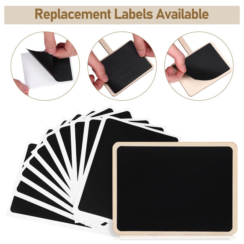 10 Mini Chalkboard Signs With Stands Includes 20 Stickers 2 Chalk Pens Random Color - Image 4