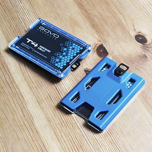 GOVO T4 Badge Holder No-Clip Version - Durable Polycarbonate ID Card Holder Holds 1 to 4 Cards (Blue) - Image 2