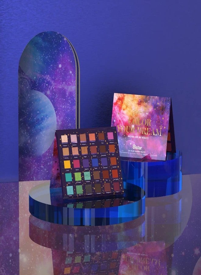 Sistar Sistarship Color Your Dream 30 Color Eye Shadow Palette Fun Vibrant Colors Full Pigmented Combination of Matte and Shimmer Shades - Image 2