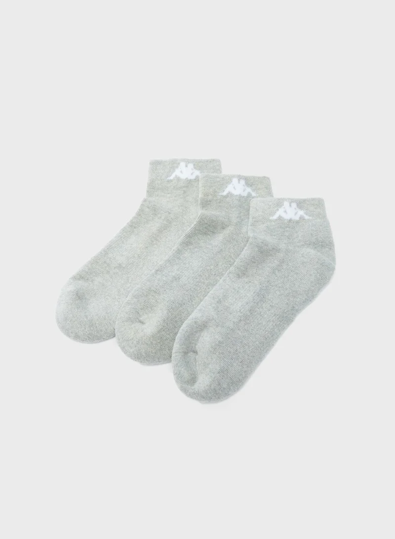 Kappa 3 Pack Logo No Show Socks
