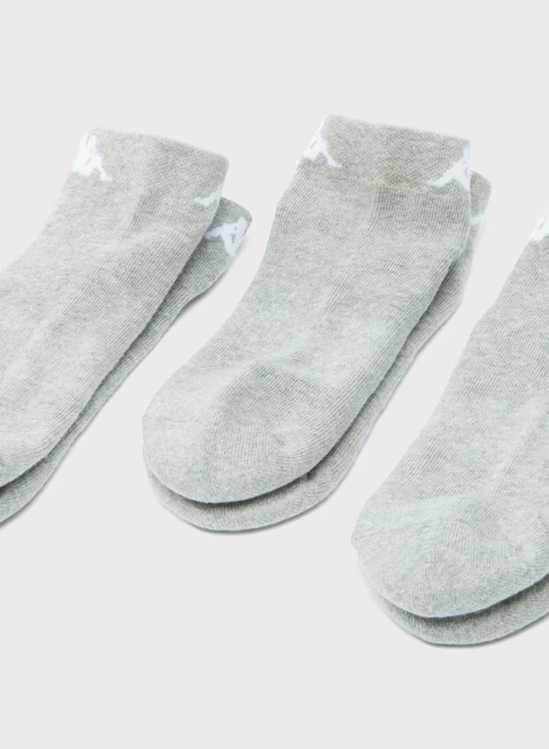 Kappa 3 Pack Logo No Show Socks