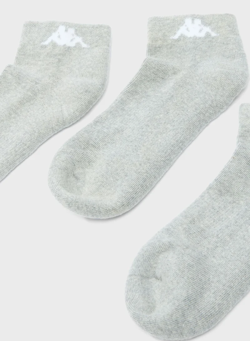Kappa 3 Pack Logo No Show Socks