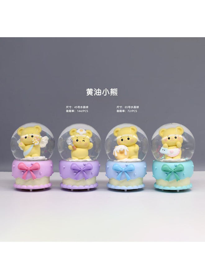 Cute Cartoon Beach Party Small Crystal Ball Luminous Mini Ornaments Creative Resin Children's Birthday Gift