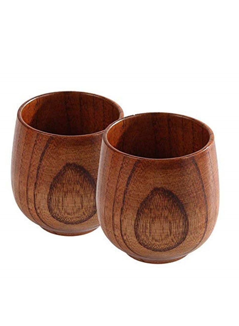 2pcs Handmade Natural Eco Friendly High Grade Jujube Wood Grain Coffee Tea Breakfast Milk Drinkware Green Tea Cup - Image 1