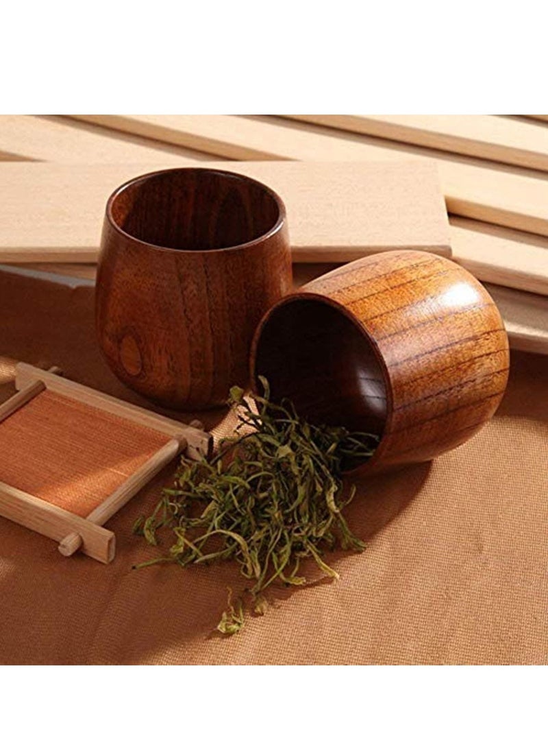 2pcs Handmade Natural Eco Friendly High Grade Jujube Wood Grain Coffee Tea Breakfast Milk Drinkware Green Tea Cup - Image 3
