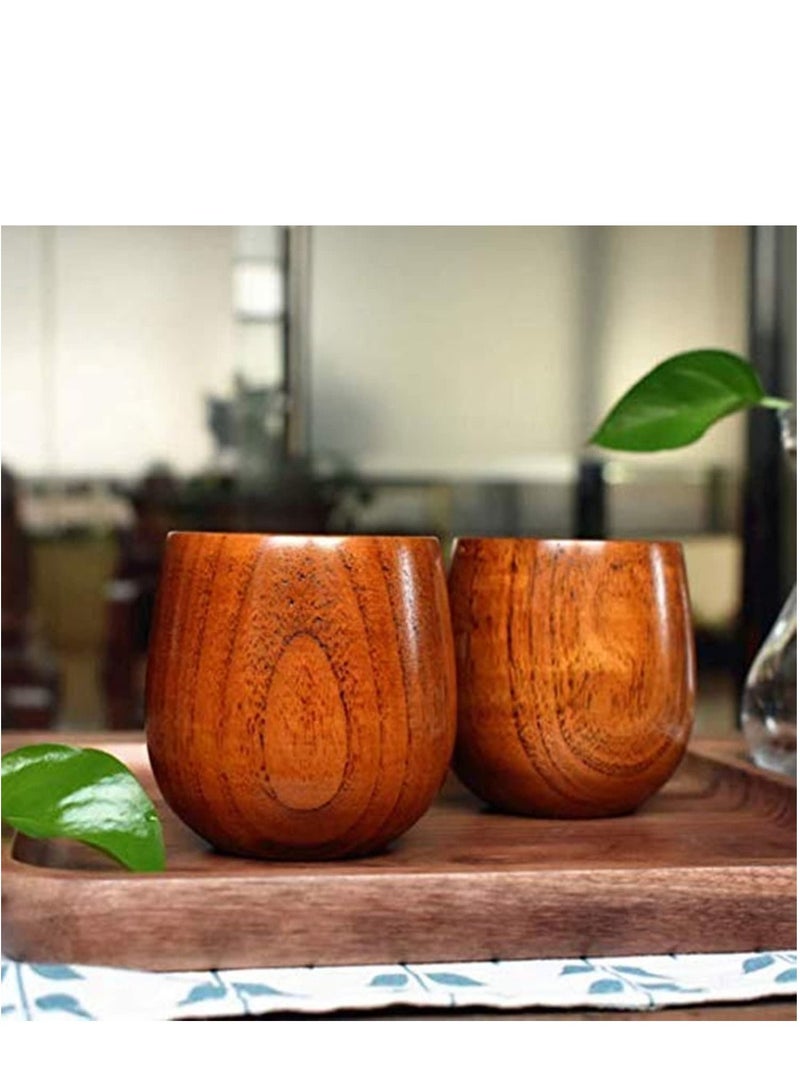 2pcs Handmade Natural Eco Friendly High Grade Jujube Wood Grain Coffee Tea Breakfast Milk Drinkware Green Tea Cup - Image 2