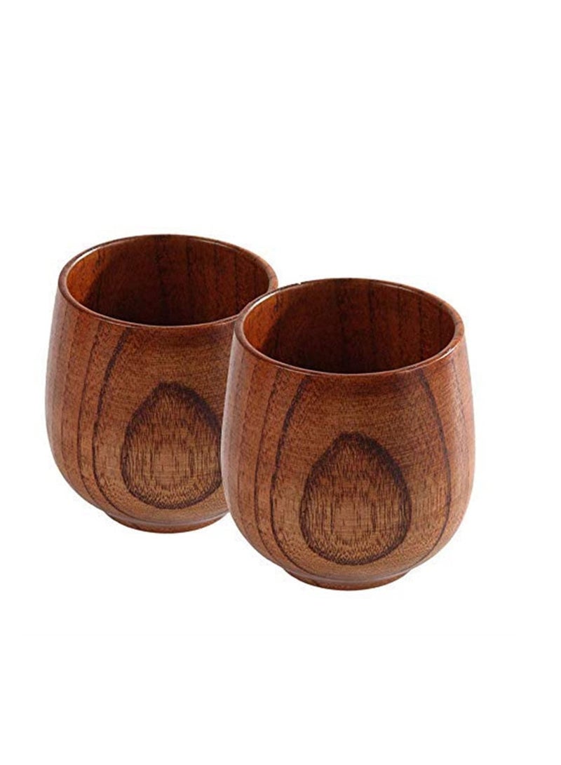 2pcs Handmade Natural Eco Friendly High Grade Jujube Wood Grain Coffee Tea Breakfast Milk Drinkware Green Tea Cup - Image 4