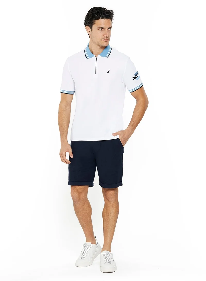 NAUTICA white Essential Regular Fit Cotton Blend Logo Polo Shirt for Men | Best Price UAE