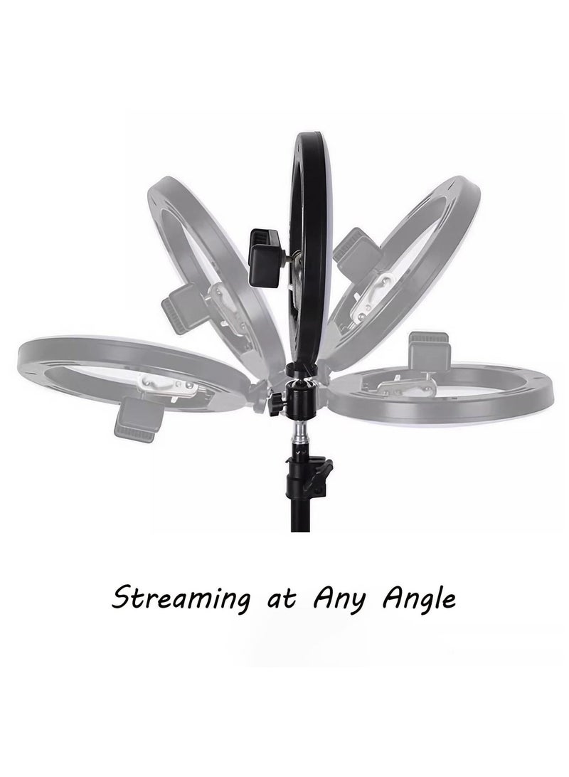 والالا ضوء حلقة تصوير فوتوغرافي مقاس 10 بوصة مع حامل مكتب وحامل هاتف، ضوء دائرة LED لسطح المكتب، ضوء حلقة للهاتف لصور السيلفي والمكياج والبث المباشر - Image 5