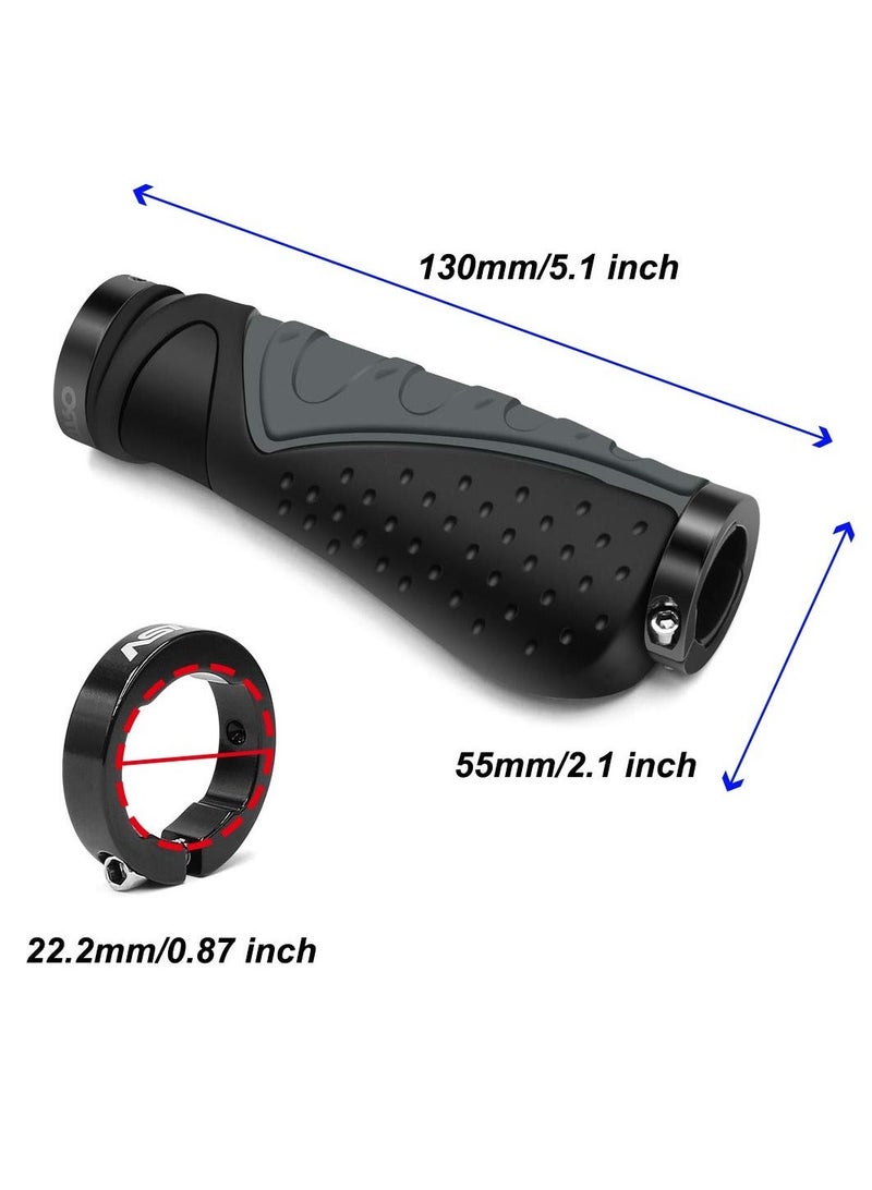 Y&D Bike Handlebar Grips, Aluminium Screw Double Lock Universal Ergonomic Non-Slip Rubber Mountain Grips 22.2 mm MTB for Scooters, BMX, Road - Image 5