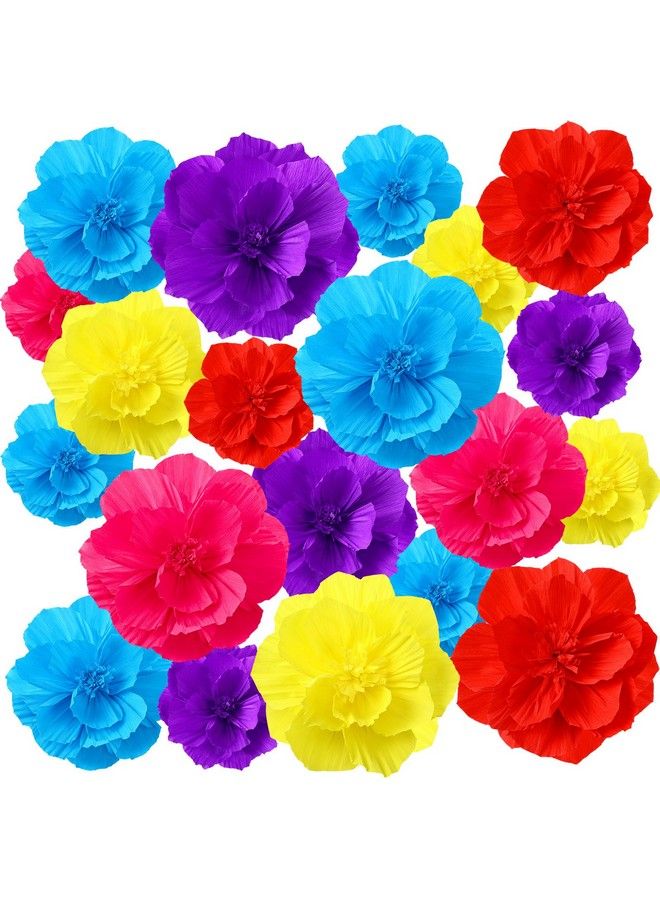 Hsei 19 Pcs Mexican Paper Flowers Colorful Fiesta Paper Flowers Mexican Flowers Decoration Carnival Crepe Paper Flowers For Cinco De Mayo Party Backdrop Day Of The Dead Decor Craft (8 10 12 Inch) - Image 2