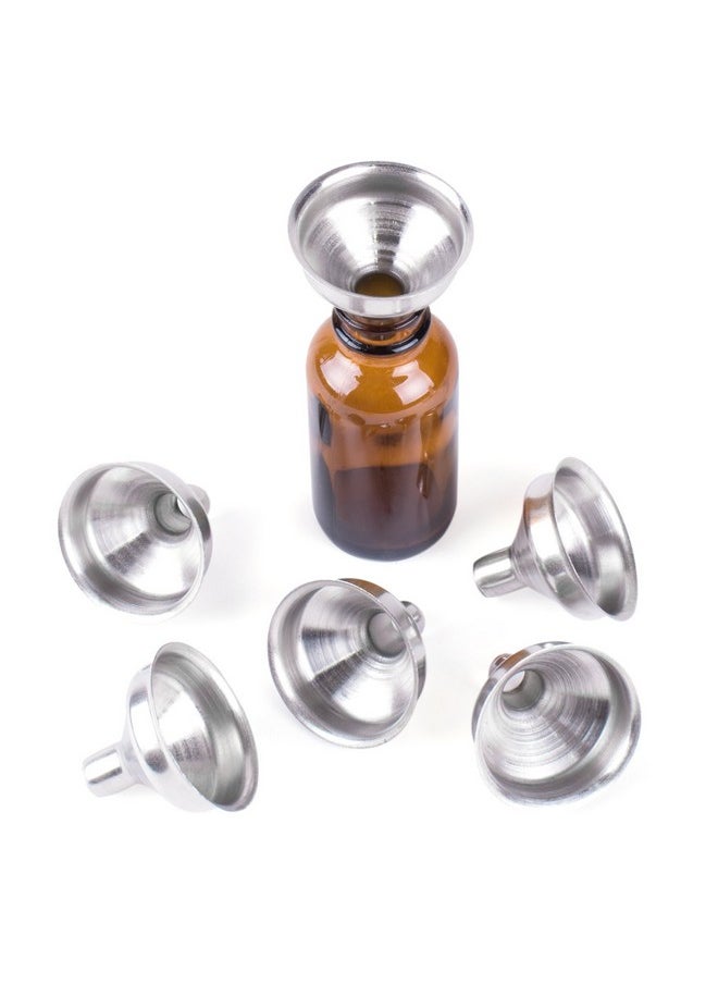 Super Z Outlet 1.25" Stainless Steel Mini Funnels For Miniature Bottles, Essential Oils, Diy Lipbalms, Cooking Spices Liquids, Homemade Make-Up Fillers (6 Pack)  - Image 1