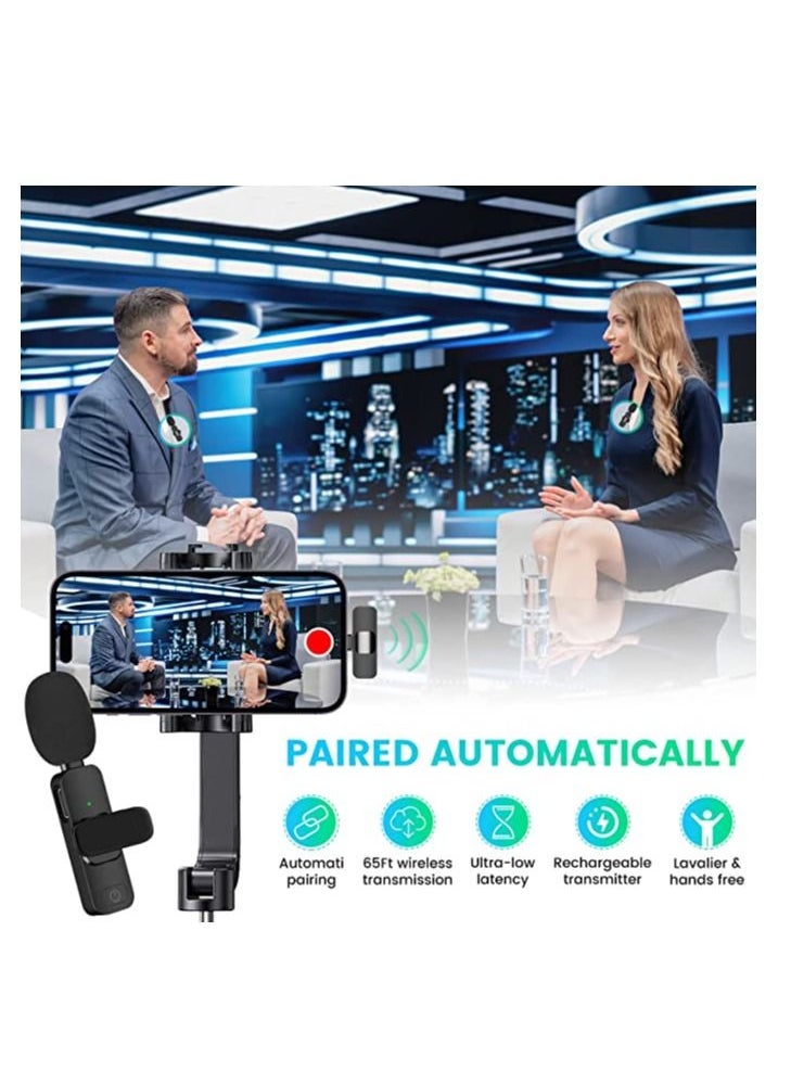 Generic - 2 Pack Wireless Microphone for iPhone iPad Mini iPhone Video Recording YouTube Interview TikTok Vlog - Image 1