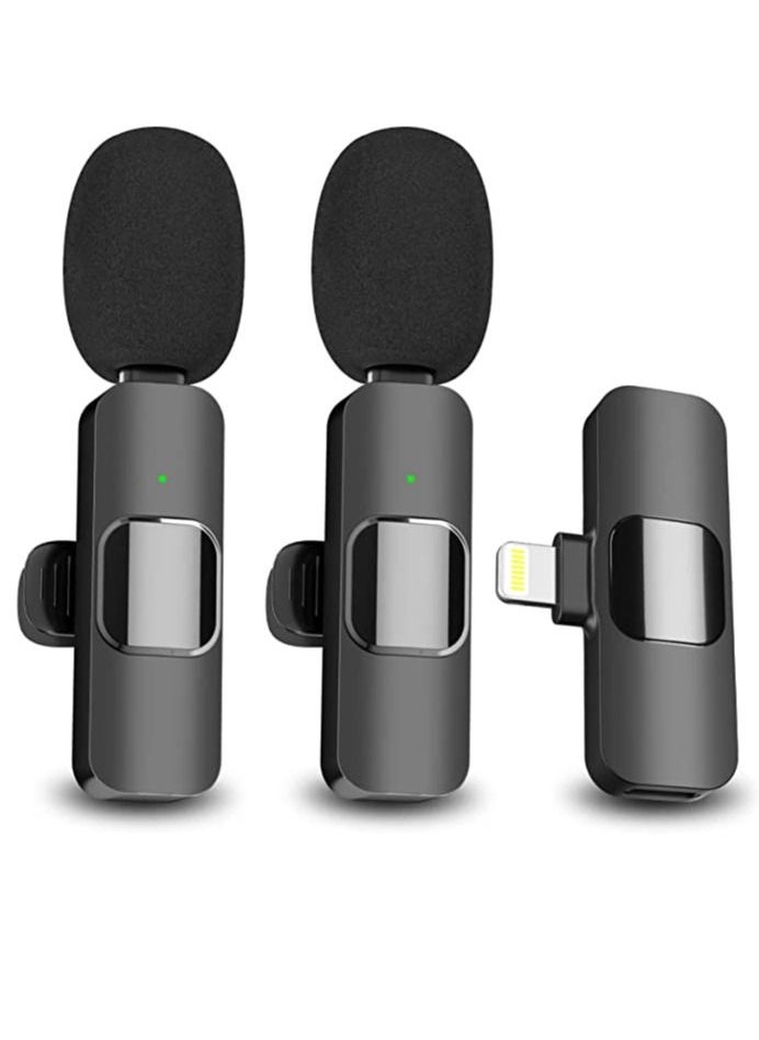 Generic - 2 Pack Wireless Microphone for iPhone iPad Mini iPhone Video Recording YouTube Interview TikTok Vlog - Image 1