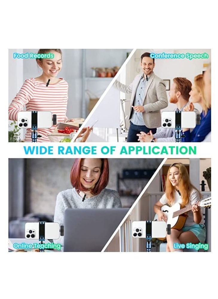 Generic - 2 Pack Wireless Microphone for iPhone iPad Mini iPhone Video Recording YouTube Interview TikTok Vlog - Image 1
