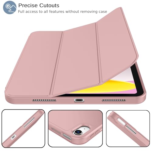 iMieet iPad A16 Case 11th GeniPad 10th Generation Case 11Inch 2025109 Inch 2022 with Pencil Holder Trifold Stand Smart Cover with Soft TPU BackAuto WakeSleepDark Salmon - Image 3