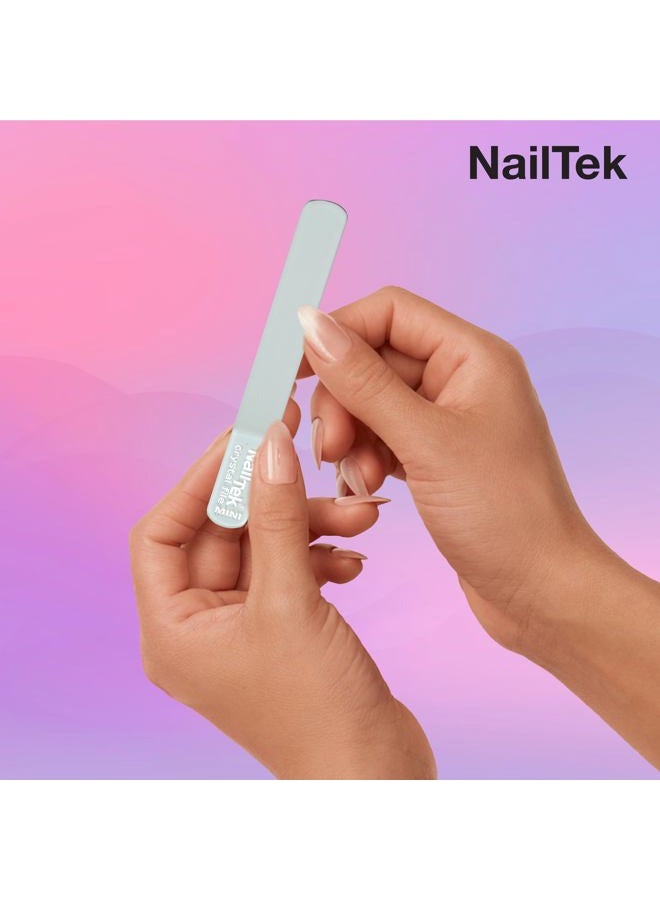 Nail Tek Crystal File - Glass Nail File with Case, Durable & Gentle for Natural Nails, Travel-Friendly Design, Fuchsia, Mini 3" - Image 4