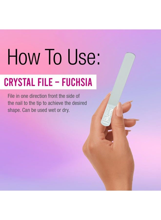 Nail Tek Crystal File - Glass Nail File with Case, Durable & Gentle for Natural Nails, Travel-Friendly Design, Fuchsia, Mini 3" - Image 5
