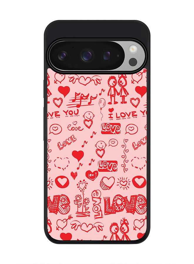 Stylizedd For Google Pixel 9 Pro Case,Slim fit Camera Protection, Shockproof Thin Phone cover - Love Doodle - Image 1