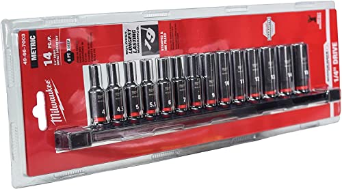 Milwaukee Electric 14PC Shockwave IMP Duty Metric DP 6PT Socket Set - Image 1