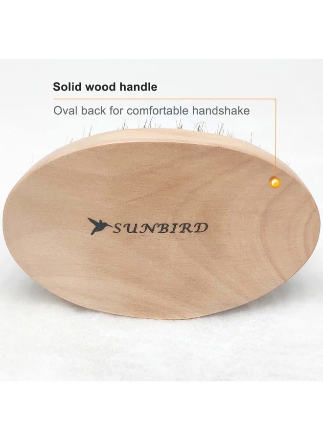 SUNBIRD Beard Brush for Men with 100% Natural Bristles - Thick Facial Hair Styling Tool & Blow Dry Brush, Wooden Handle Grooming Kit for Daily Care, Detangling & Itch Relief | Mens Beard Care Gift Set - Image 4