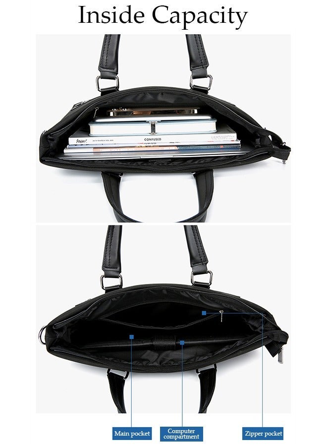 Mens Business Briefcase Large Capacity Laptop Bag Large Slim Messenger Bag Crossbody Bag with Soft Top Handle Handbag and Long Straps for Business Travel Office Work - Image 5