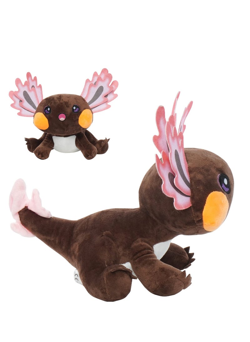 SYOSI Axolotl Plush Toy Stuffed Animals, Soft Cute Axolotl Plush Dolls, Kawaii Animal Play Toys for Kids Girls Boys, Toy Doll Plushies Room Decor Gifts for Kids Birthday (10.63in, Brown) - Image 1
