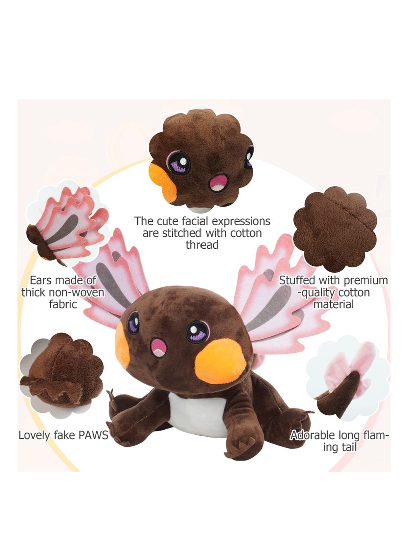 SYOSI Axolotl Plush Toy Stuffed Animals, Soft Cute Axolotl Plush Dolls, Kawaii Animal Play Toys for Kids Girls Boys, Toy Doll Plushies Room Decor Gifts for Kids Birthday (10.63in, Brown) - Image 2