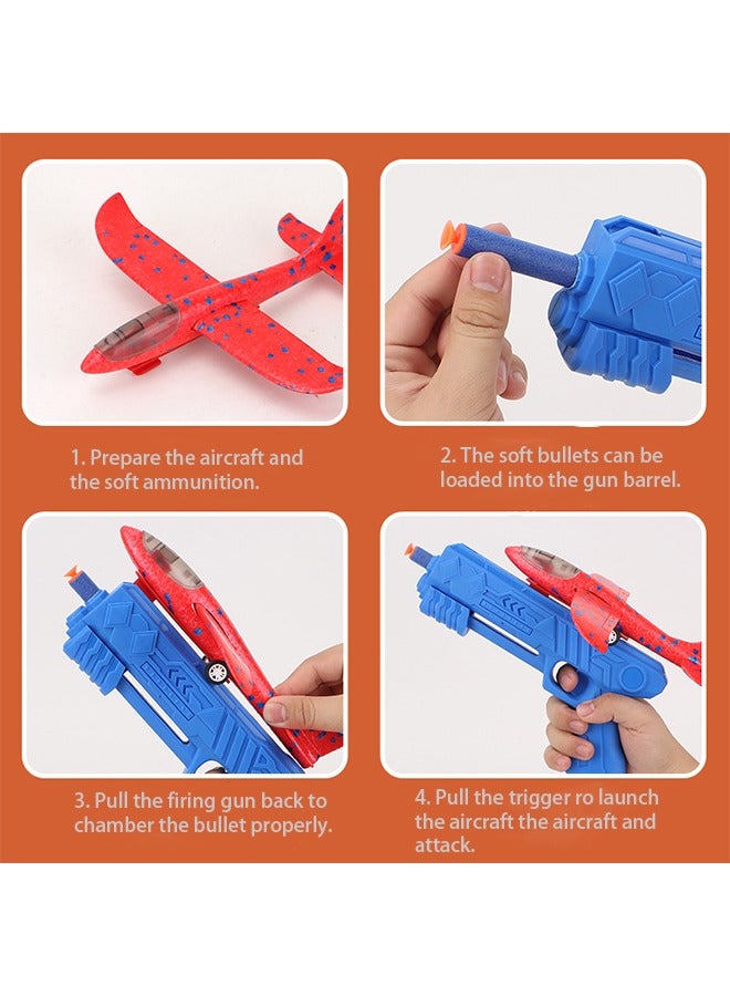 Aircraft Glider Construction Kit, Kids Plane Launcher, Foam Glider Airplane with Launcher - Set of Launchers with Glider Catapult - Outdoor Flying Toys for Kids  - Image 4