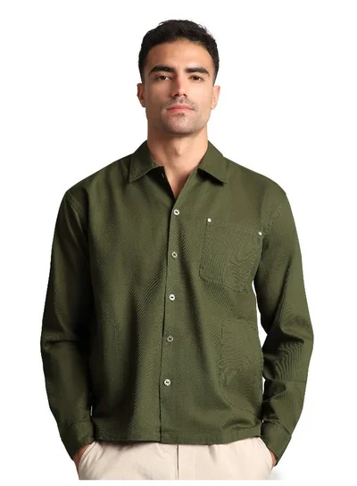 بيونغ جاكيت شيرت زيتوني متعدد الجيوب