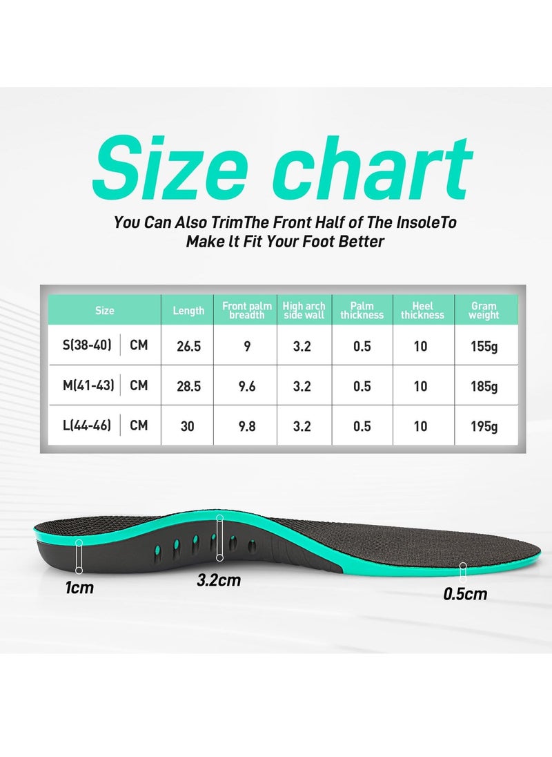 Excefore Flat Feet Orthotic Insert, Foot Pain Relief Orthotics Shoe Inserts for Metatarsalgia, High Arch Support Insoles for Shoe Insole, Memory Foam Insoles (Size: L, Men's 8.5-9.5 | Women's 10.5-11.5)  - Image 2