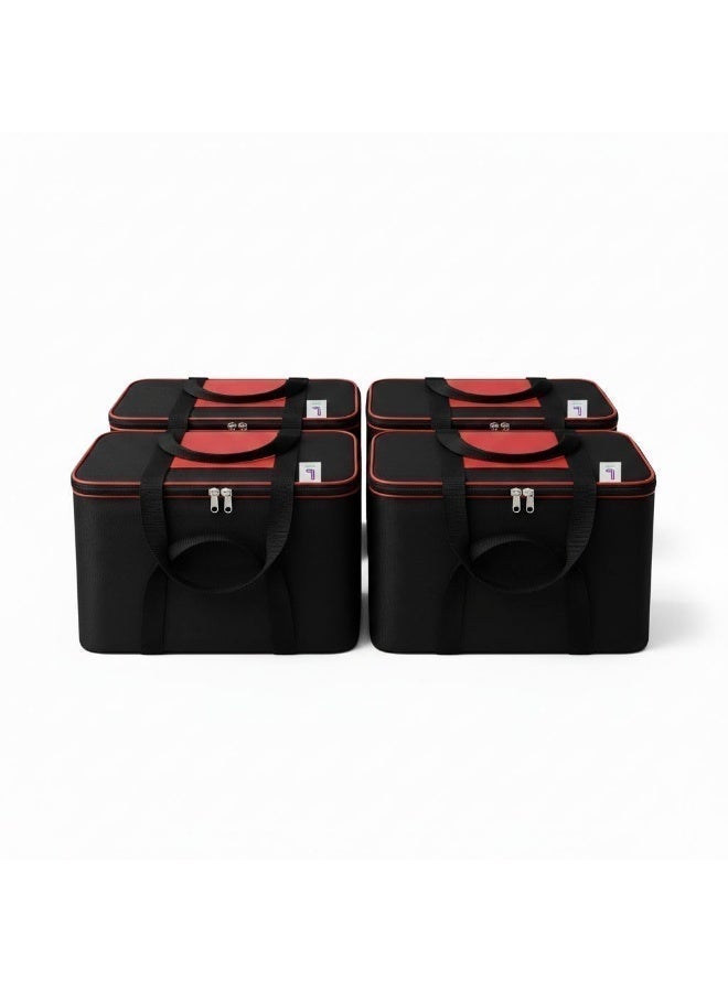 Lazer Pack of 4 Large Black Organizer Bags for Clothes - Image 1
