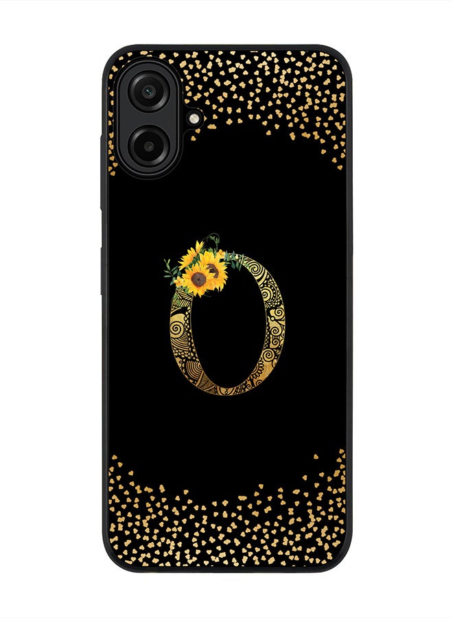 Stylizedd For Samsung Galaxy A07 4G Case,Slim fit Camera Protection, Shockproof Thin Phone cover  - Custom Floral Monogram - O ( Black )