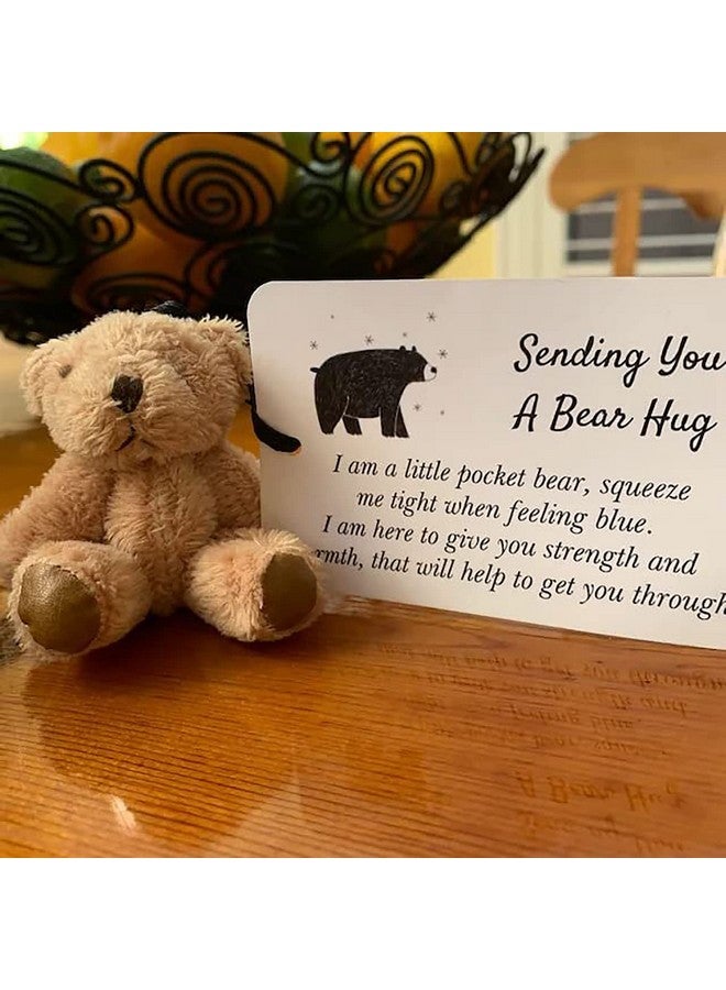 Siluyado A Little Pocket Bear Hug - Sending You a Bear Hug, with Pocket Hug Token Card, Emotional Support Plush Positive Gifts for Graduation Birthday (Bronze) - Image 2