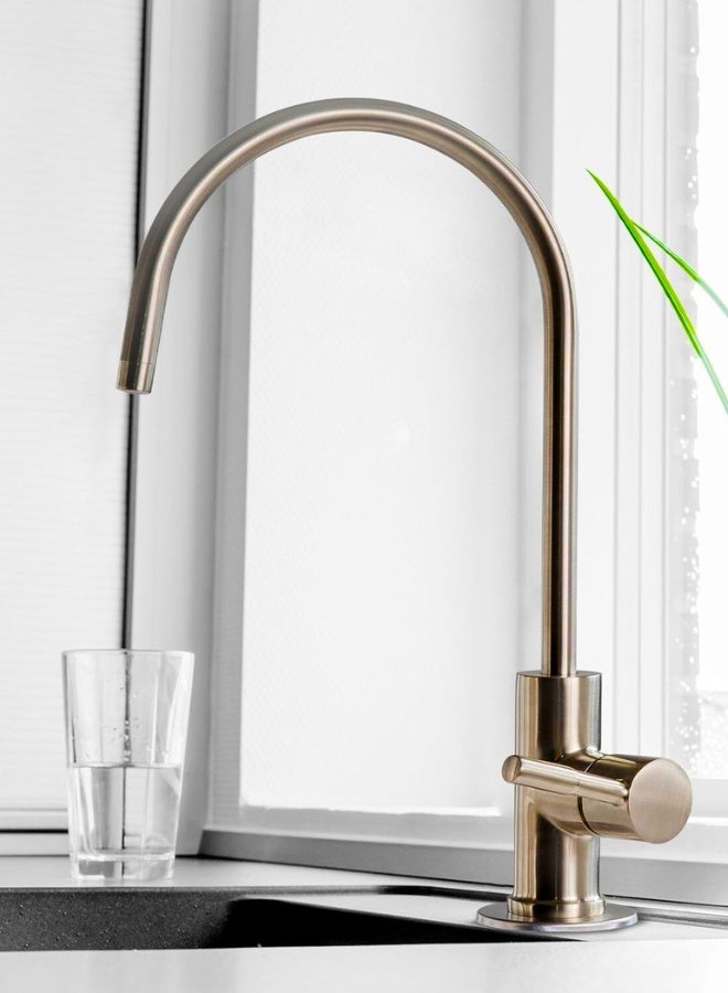 Chase Up GA1-BN Drinking Water RO Faucet for Kitchen Sink, Heavy-Duty Lead-Free Reverse Osmosis Faucet for RO Water Filtration System, Non-Air Gap 100% Stainless Steel RO Faucet, Brushed Nickel Finish - Image 2