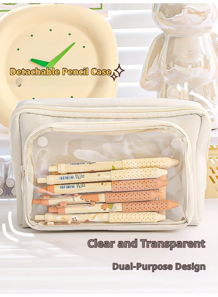 Large Capacity Pencil Case with 9 Layers, Multi-Compartment Student Stationery Pouch with Wide Opening and Transparent Rear Pocket, Holds up to 100 Pens - Image 4
